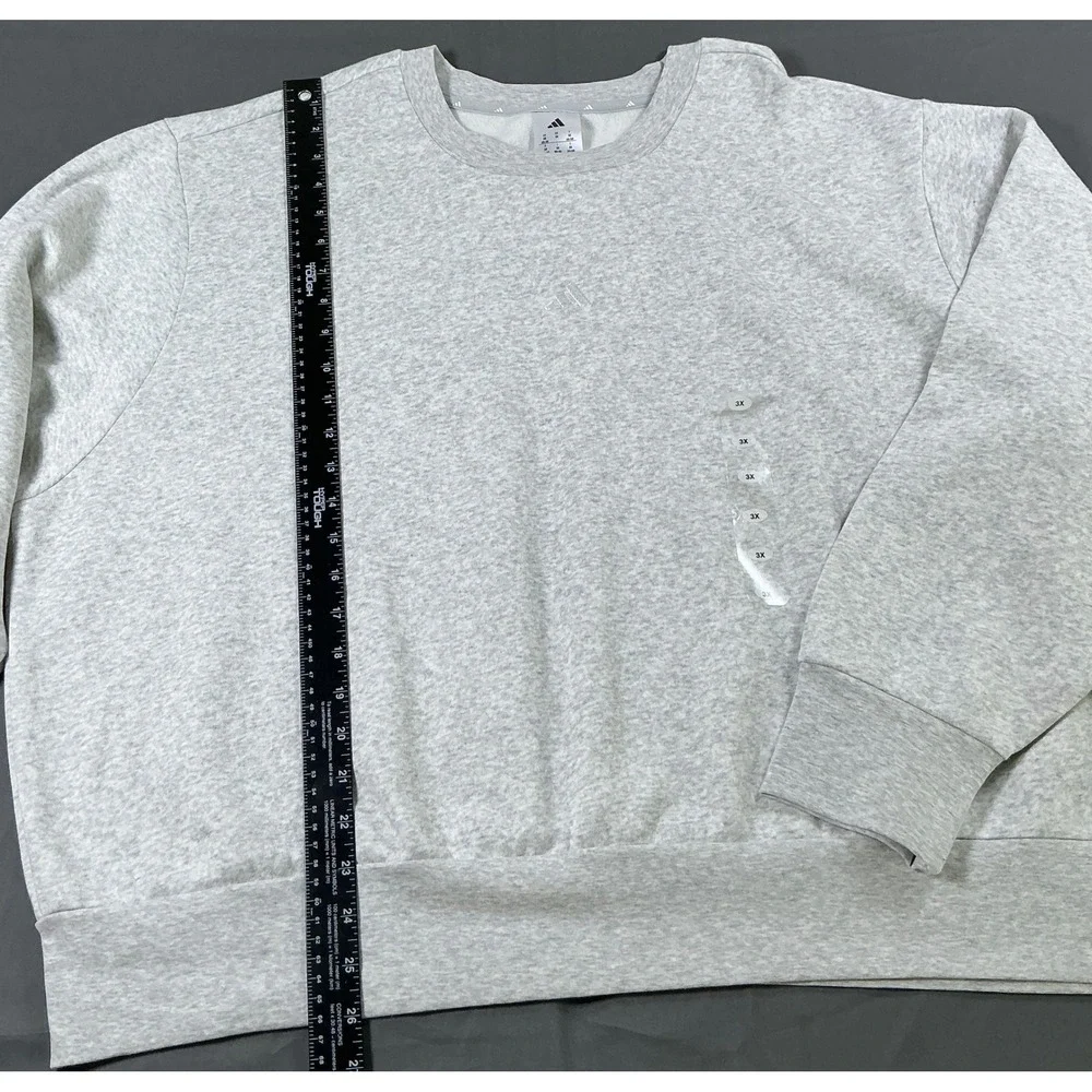 Adidas Essentials French Terry Sweatshirt Light Grey Heather JW8724 Mens 3X